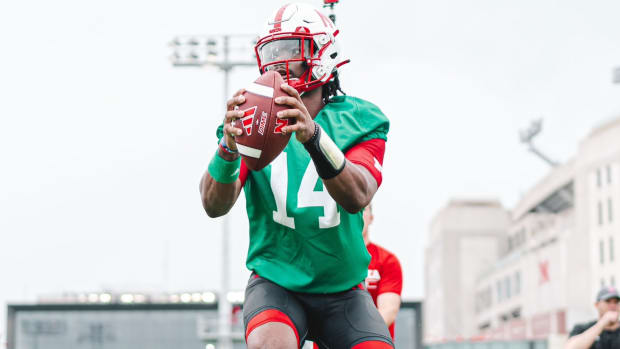 Jeff Sims 2023-07-31 first practice fall camp Nebraska football